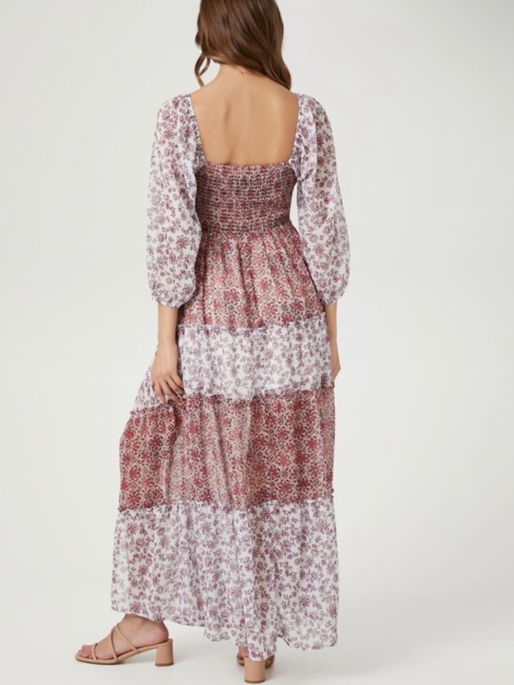 NWT - Forever 21 Pink Floral Patchwork Maxi Dress - Picture 2 of 8